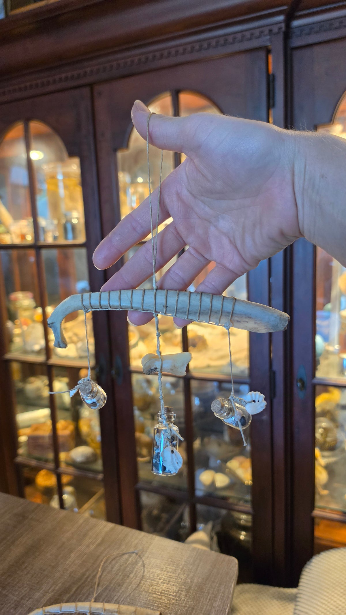 Deer bone mini windchimes/car window hanger