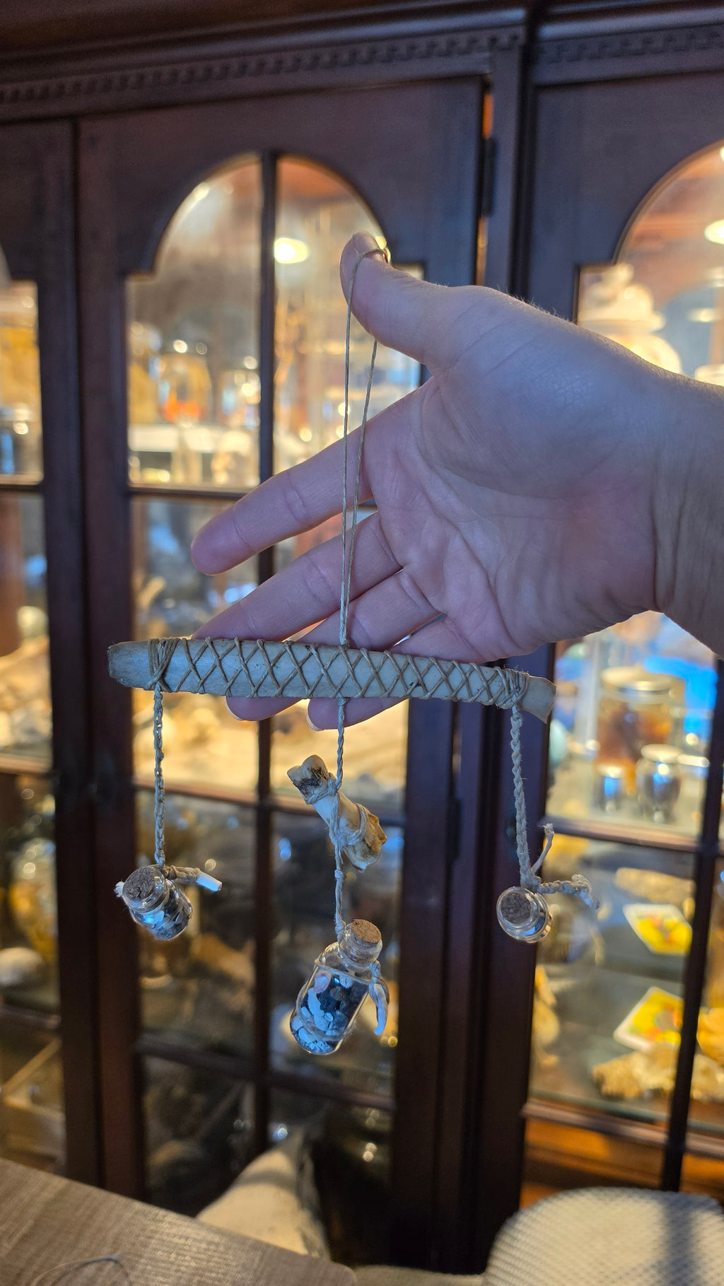 Bone mini windchimes/car mirror hanger