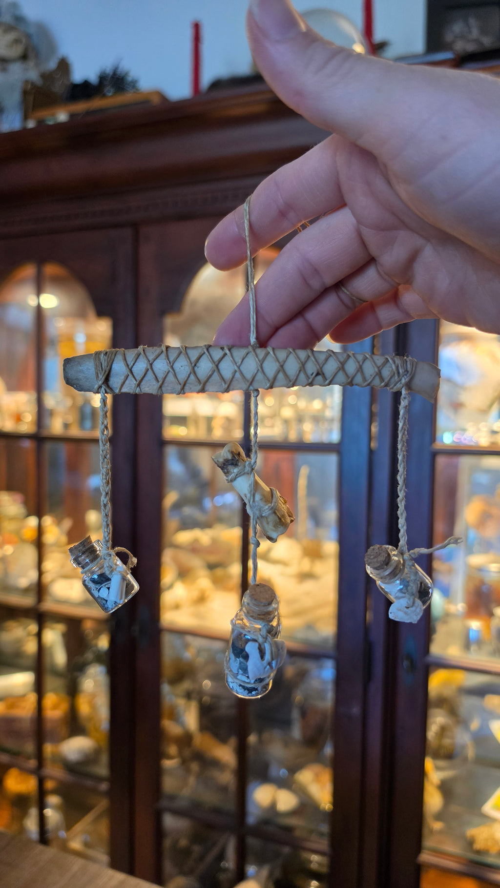 Bone mini windchimes/car mirror hanger