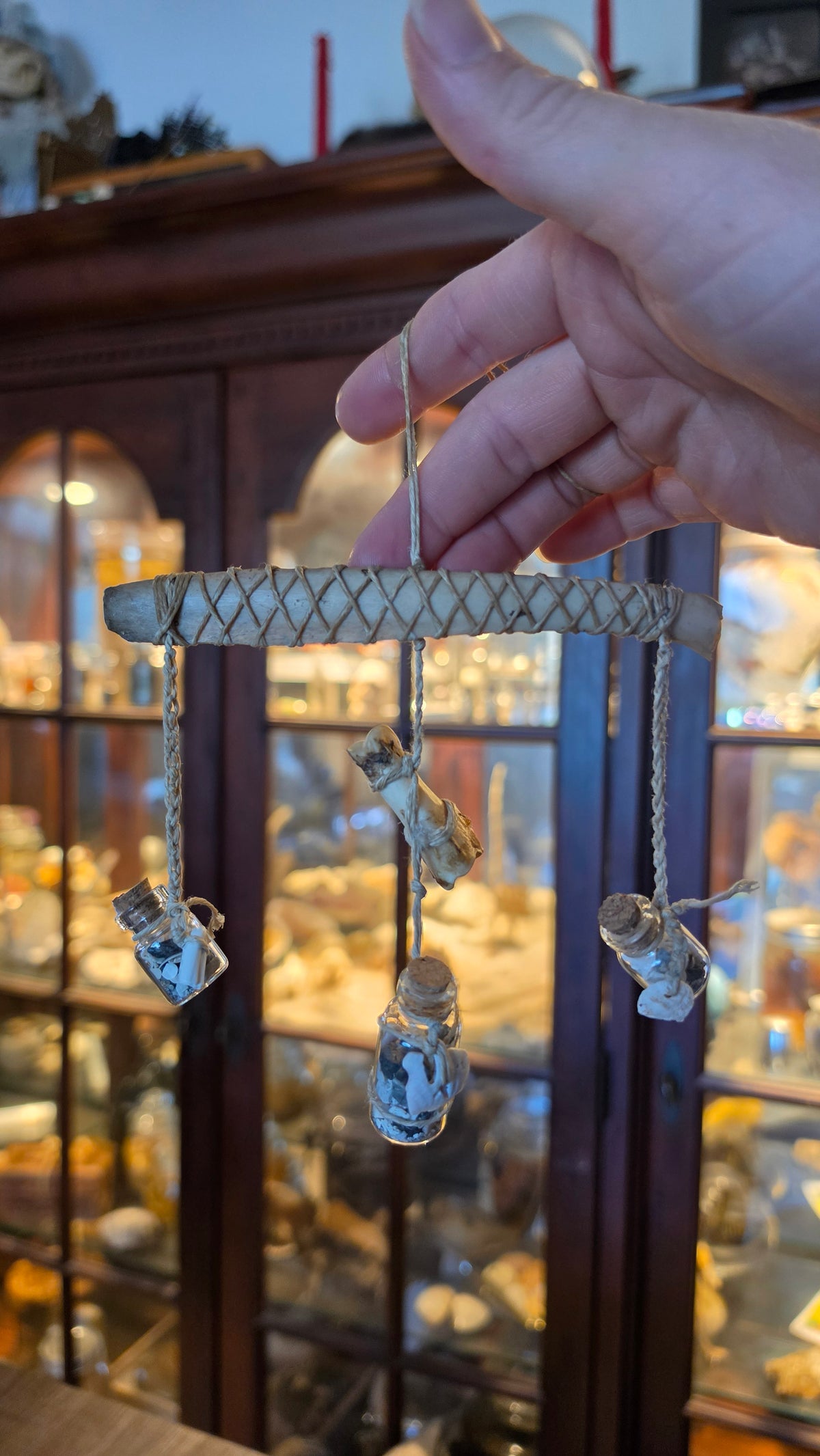 Bone mini windchimes/car mirror hanger