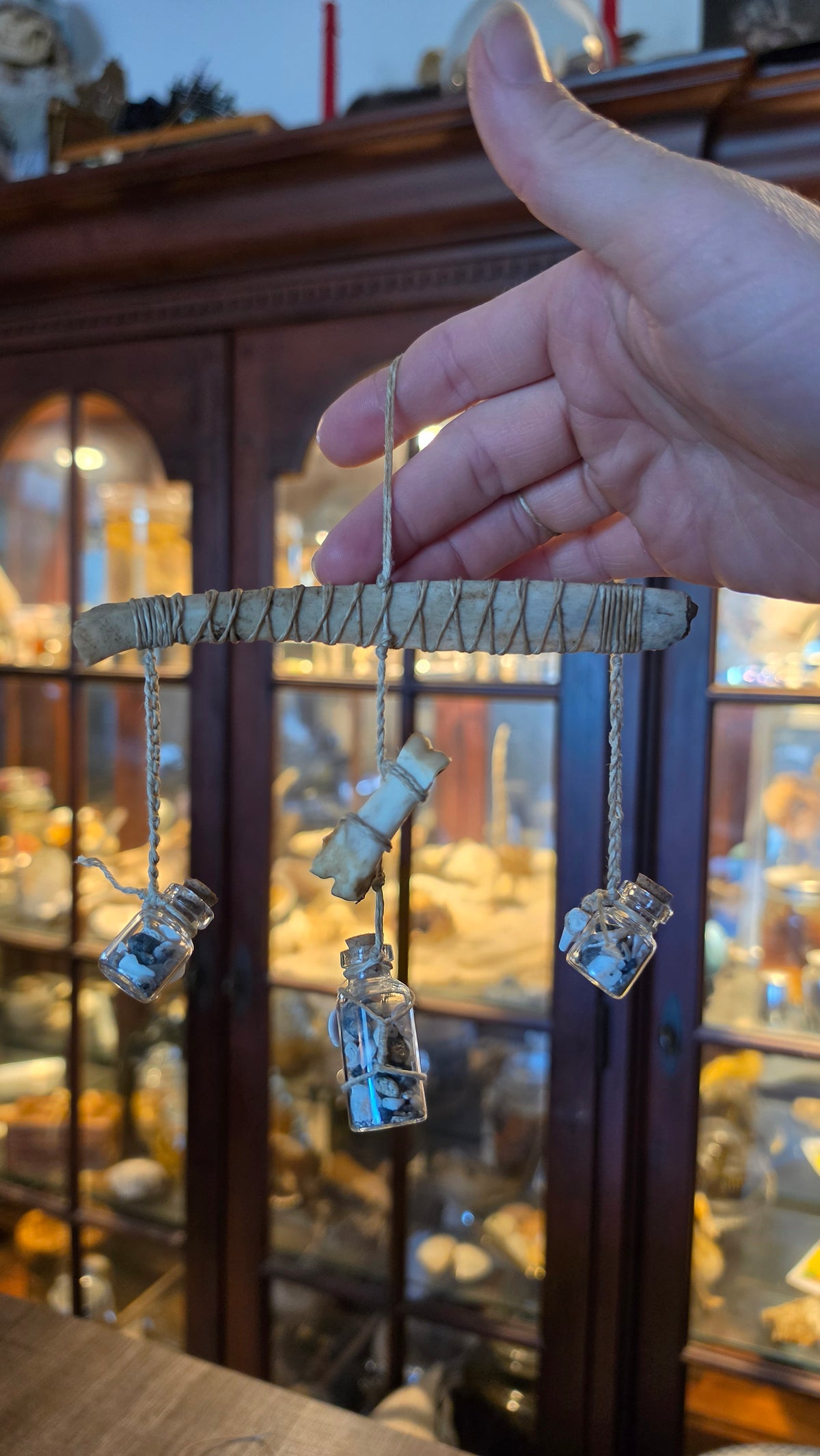 Bone mini windchimes/car mirror hanger